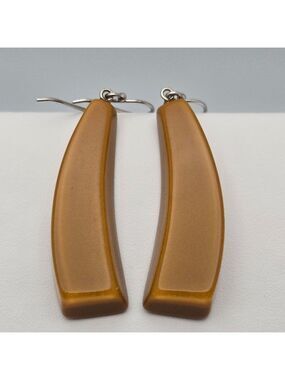 ZSISKA Brown Resin Bead Earrings 925 Sterling Silver Emocion Collection 2”